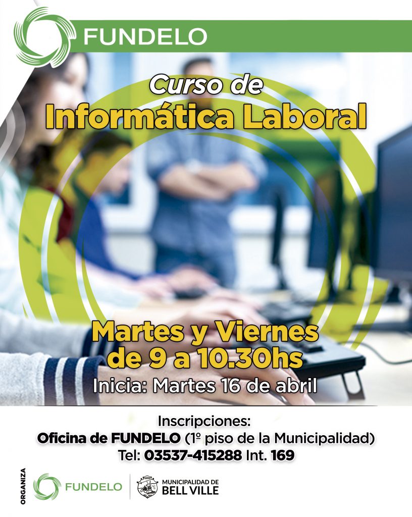 Inscripciones abiertas en FUNDELO para curso de informática laboral.