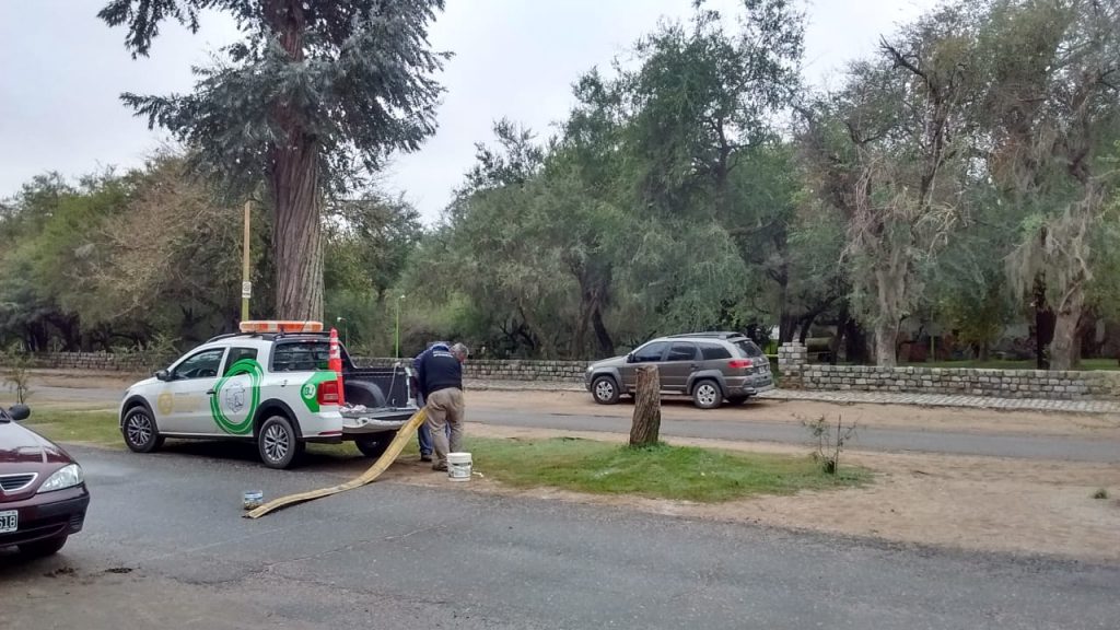 Avenida del Gaucho con limitadores de velocidad.