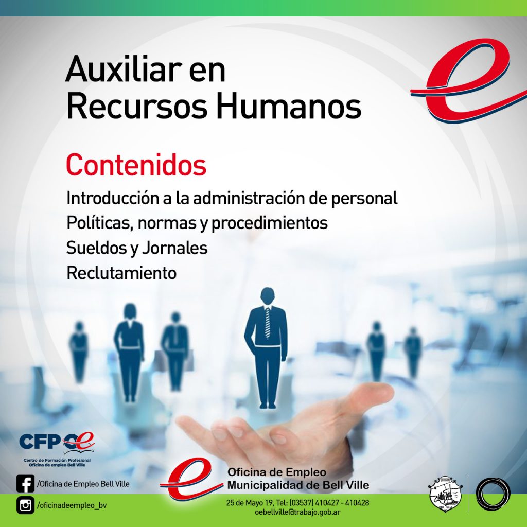 Oficina de empleo anuncia curso de Auxiliar en Recursos Humanos