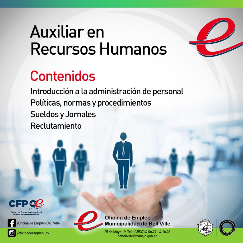 Inscripciones abiertas en la Oficina de Empleo para Auxiliar en Recursos Humanos