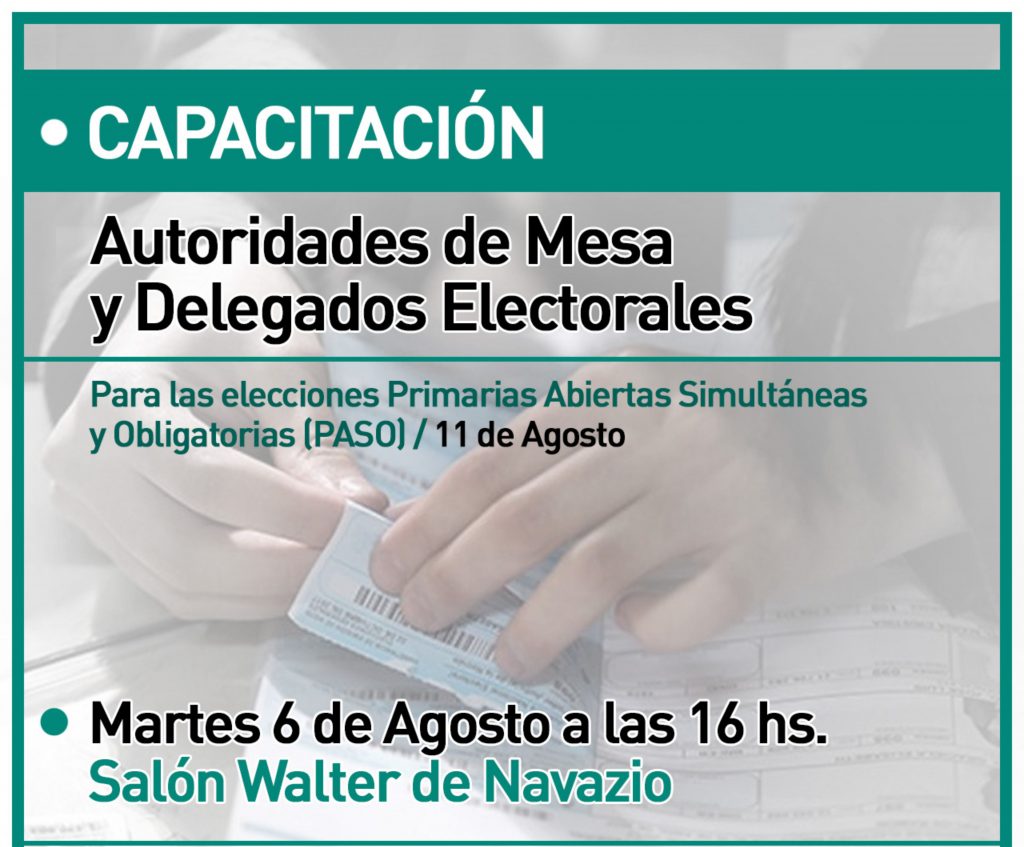 Capacitaciones para autoridades de mesa en las PASO 2019.