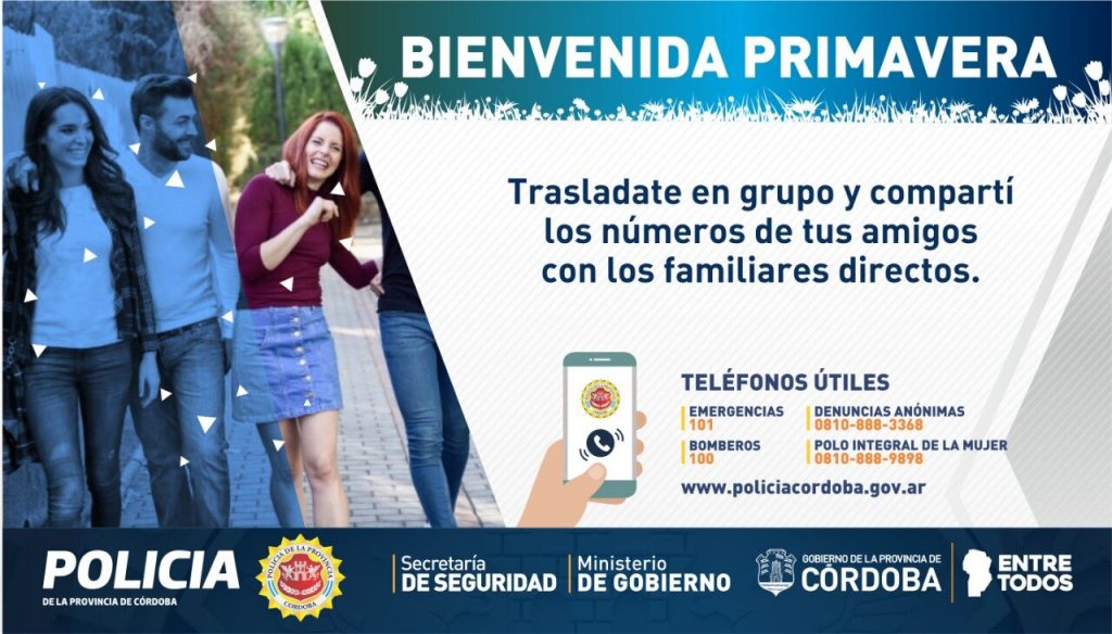 Recomendaciones de la Policía de la Provincia por una “Primavera sin alcohol”.