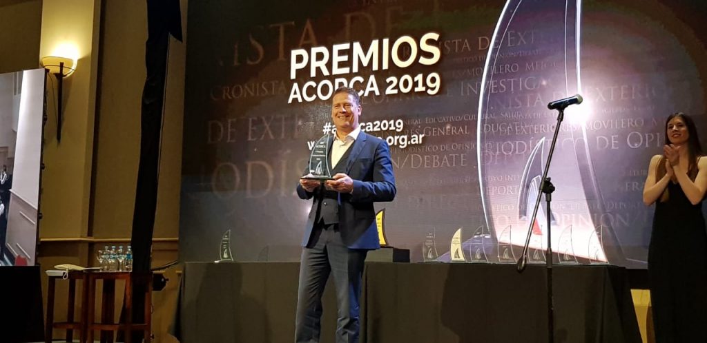 El intendente participó de la entrega de premios a la televisión ACORCA 2019.