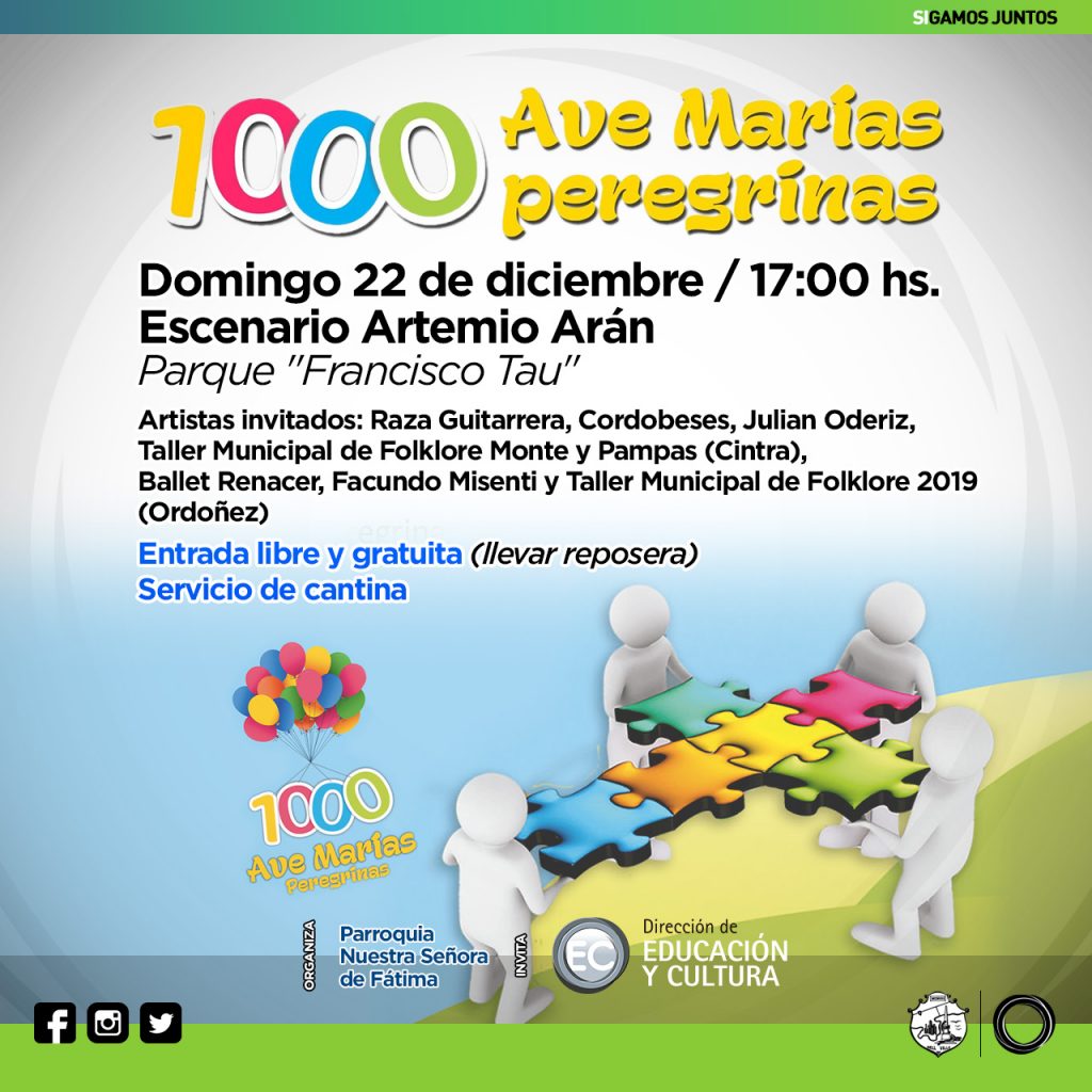 El domingo se presenta la campaña solidaria “1.000 Ave Marías Peregrina”.