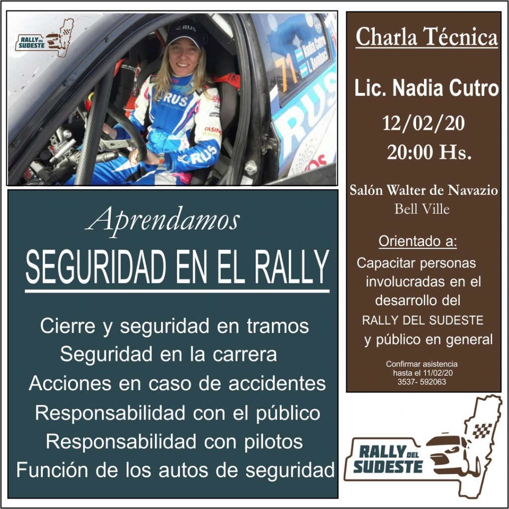 Se anuncia importante capacitación sobre seguridad en el rally.