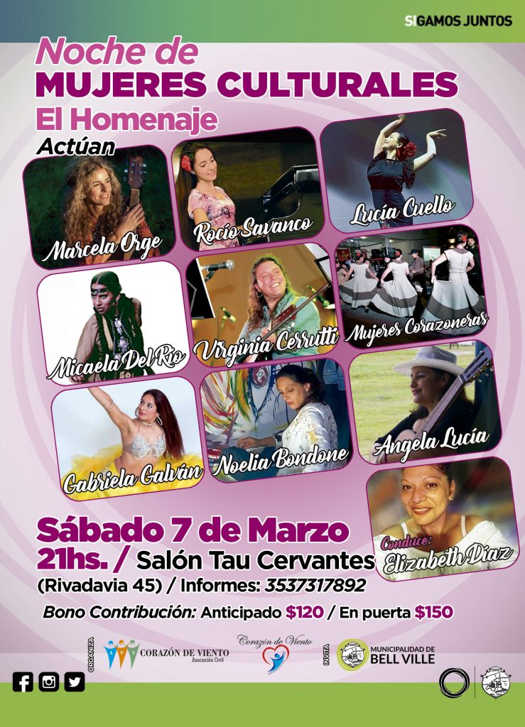 El sábado se presenta “Noche de Mujeres Culturales”.