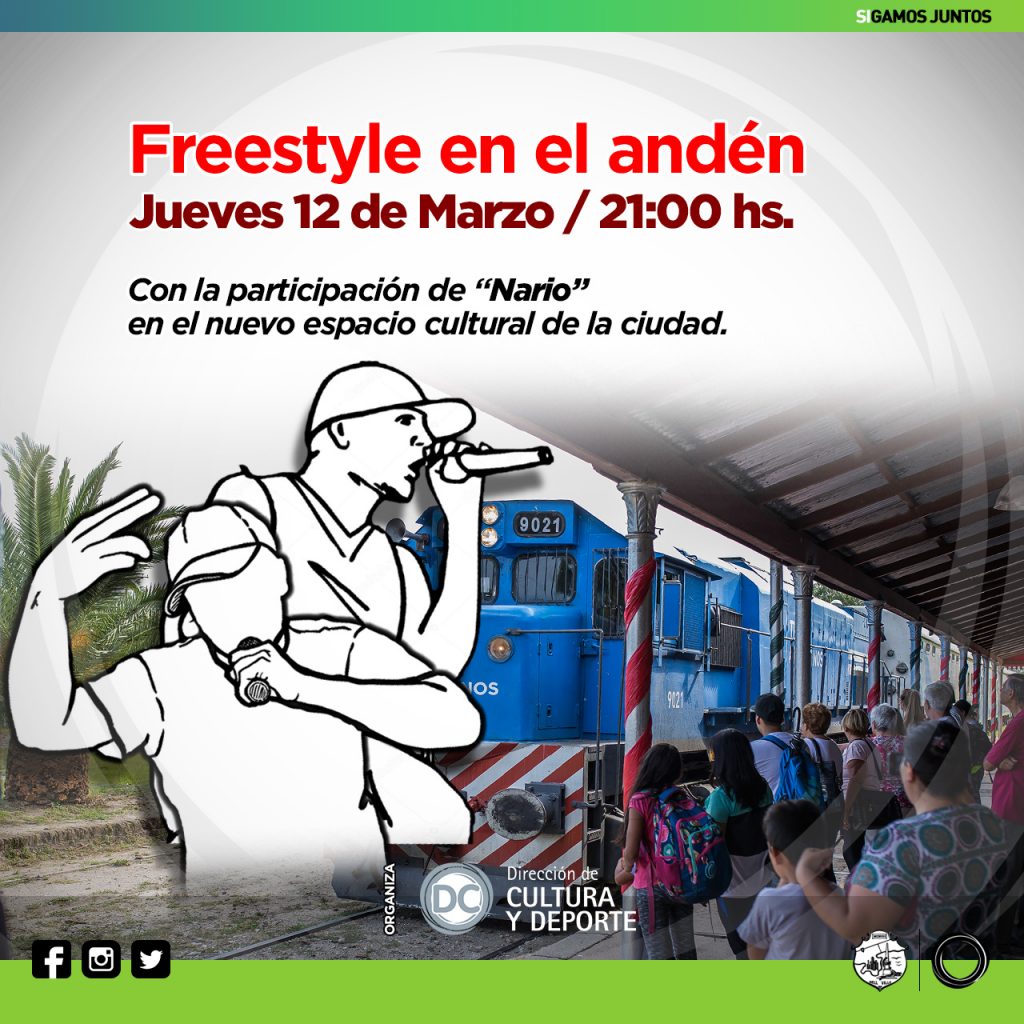 El Arte Joven se expresa en el andén del ferrocarril.