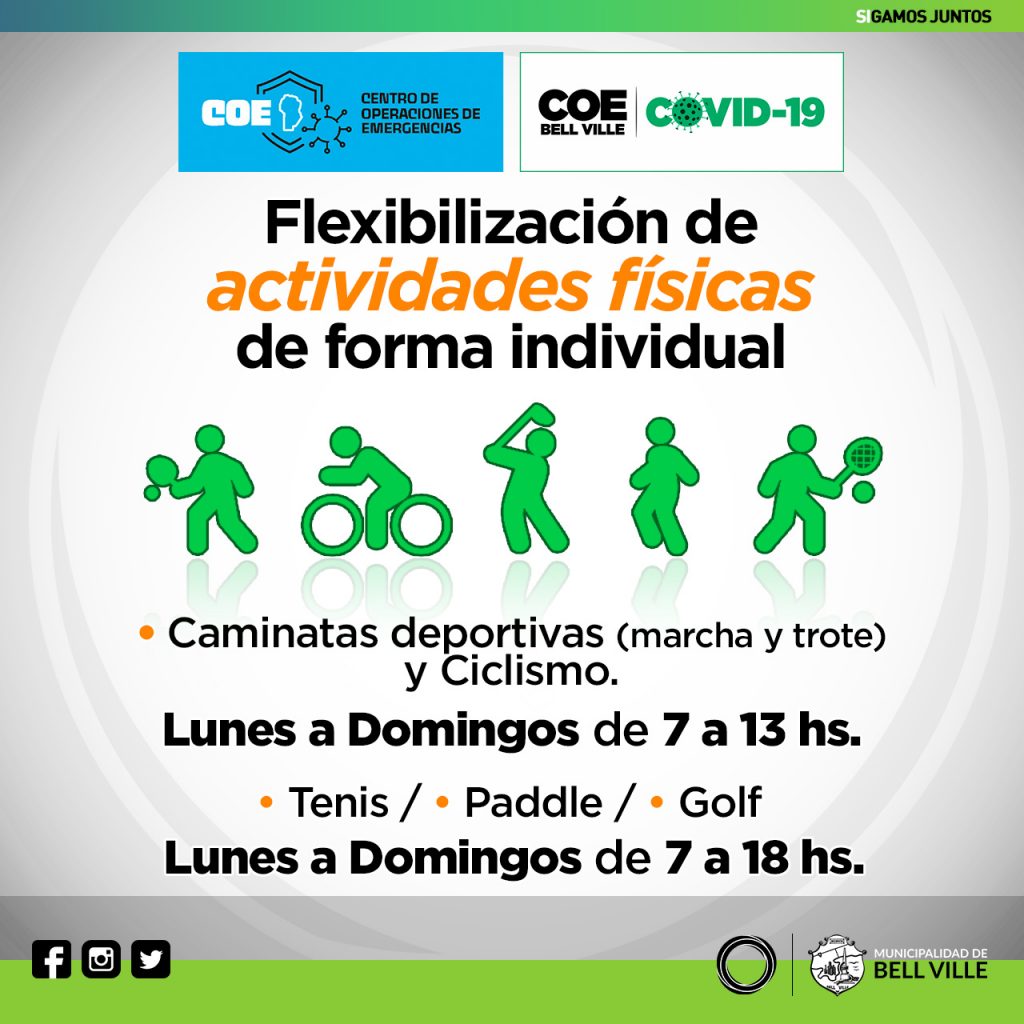 Nuevo cambio de horario de las actividades recreativas deportivas.