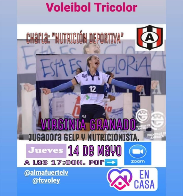 Charla virtual sobre nutrición deportiva a cargo de Virginia Granado.