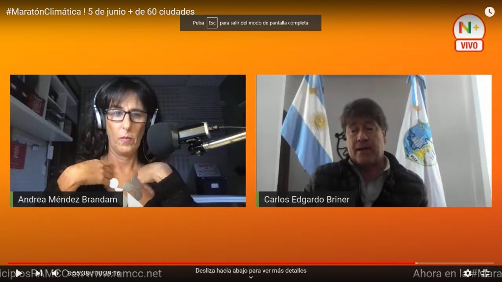 El intendente expuso en la Maratón por la Acción Climática de la RAMCC.