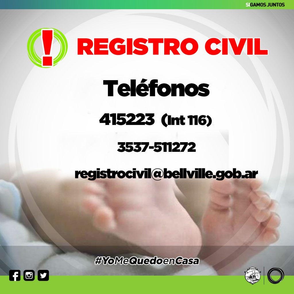 Información importante del Registro Civil sobre atención con turnos previos.