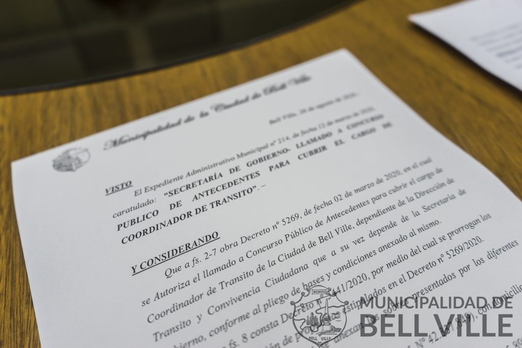 Cómo Claudio Ramón Venosta fue designado Coordinador de Tránsito de la Municipalidad.