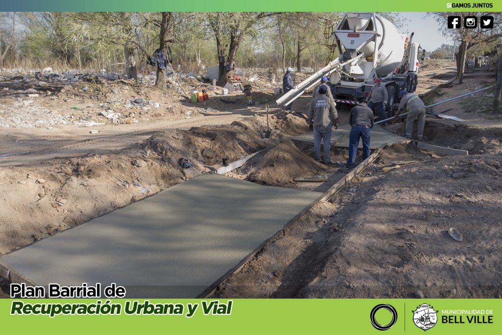 Continúa la obra de cordón cuneta en calle Martín Malharro.