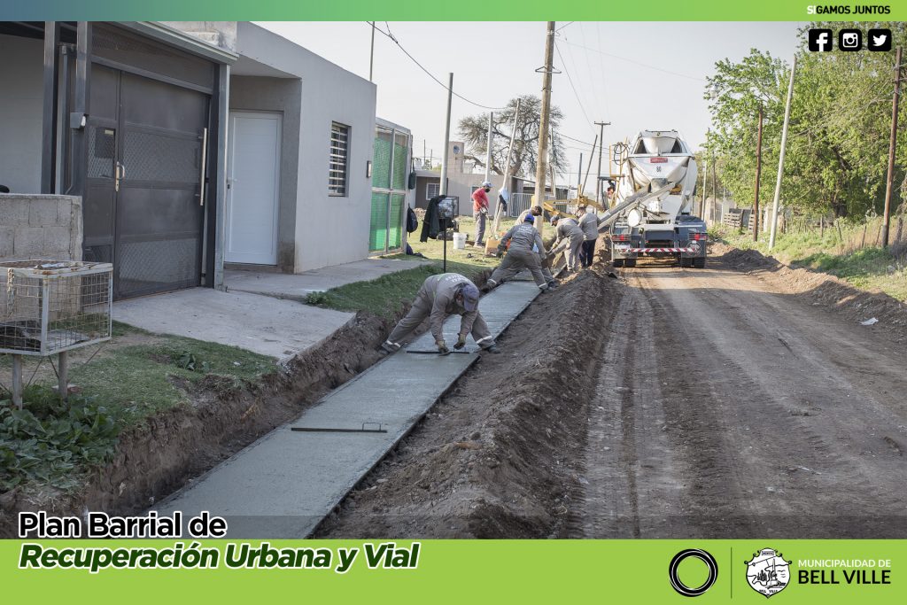 Ya está en marcha la obra de cordón cuneta en calle Alem.