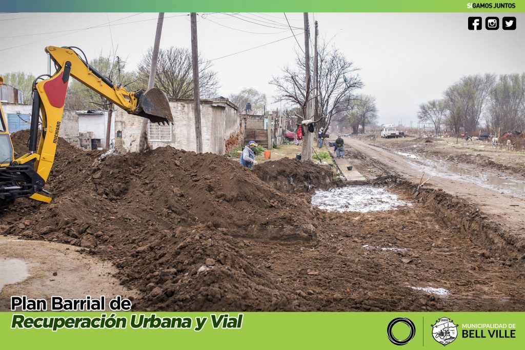 Comenzó la obra de cordón cuneta en calle Martín Malharro.