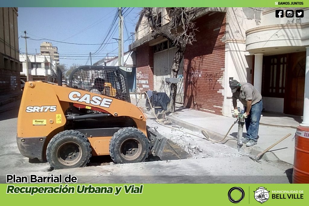 Bacheos en calles de hormigón.