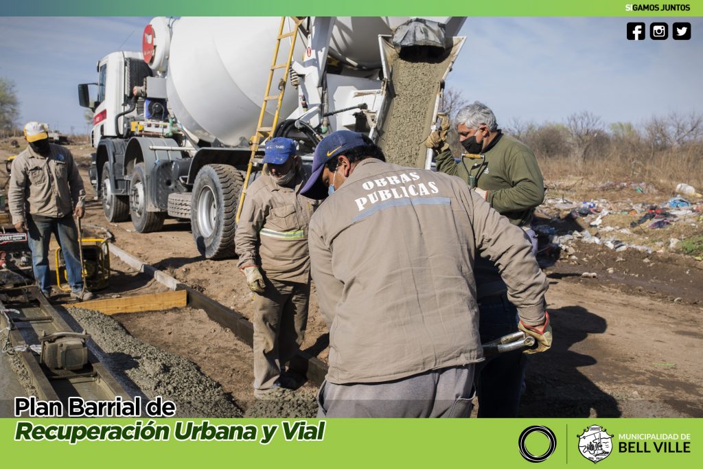 Prosigue la extensión de cordón cuneta en calle Martín Malharro.