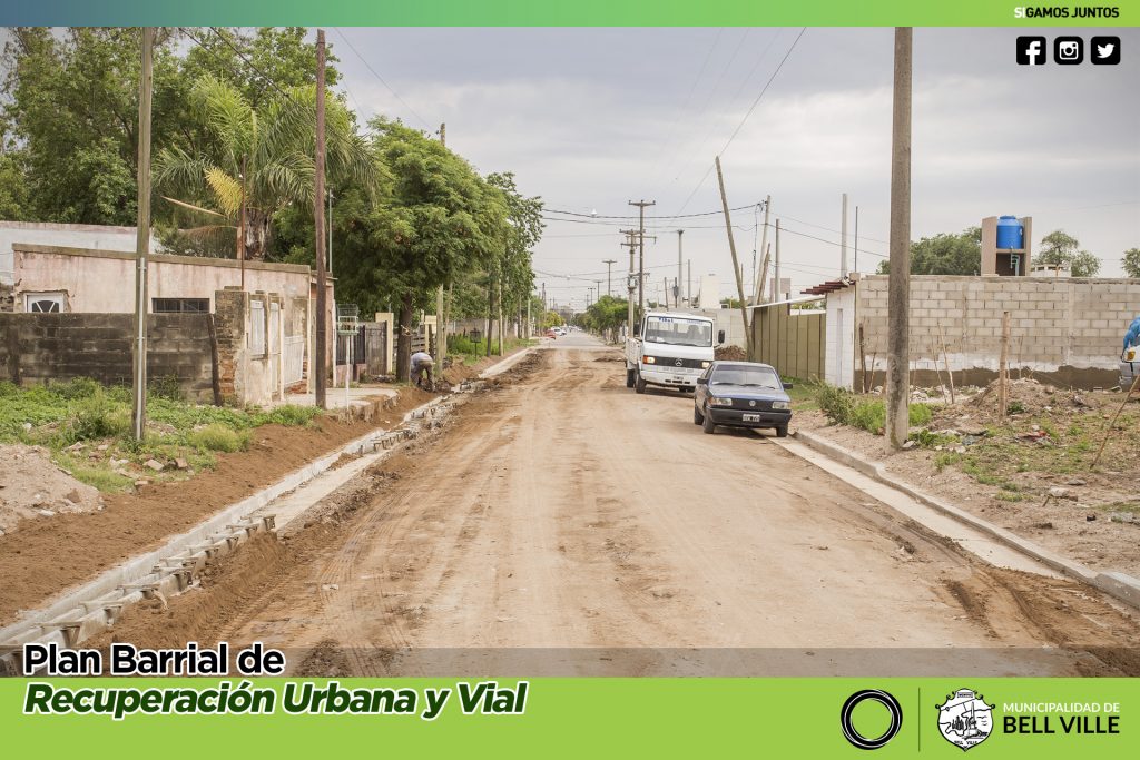 Concluyó la construcción de cordón cuneta en calle Alem.