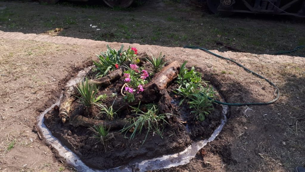 Arreglos florales en espacios públicos.