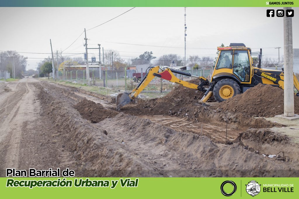 Comenzó la obra de cordón cuneta en calle Río Negro.
