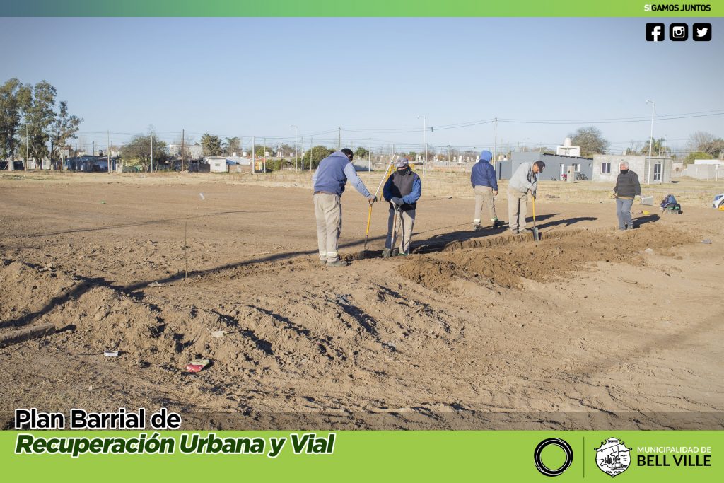 Se confeccionan las bases para futuro playón polideportivo de barrio Malvinas Argentinas