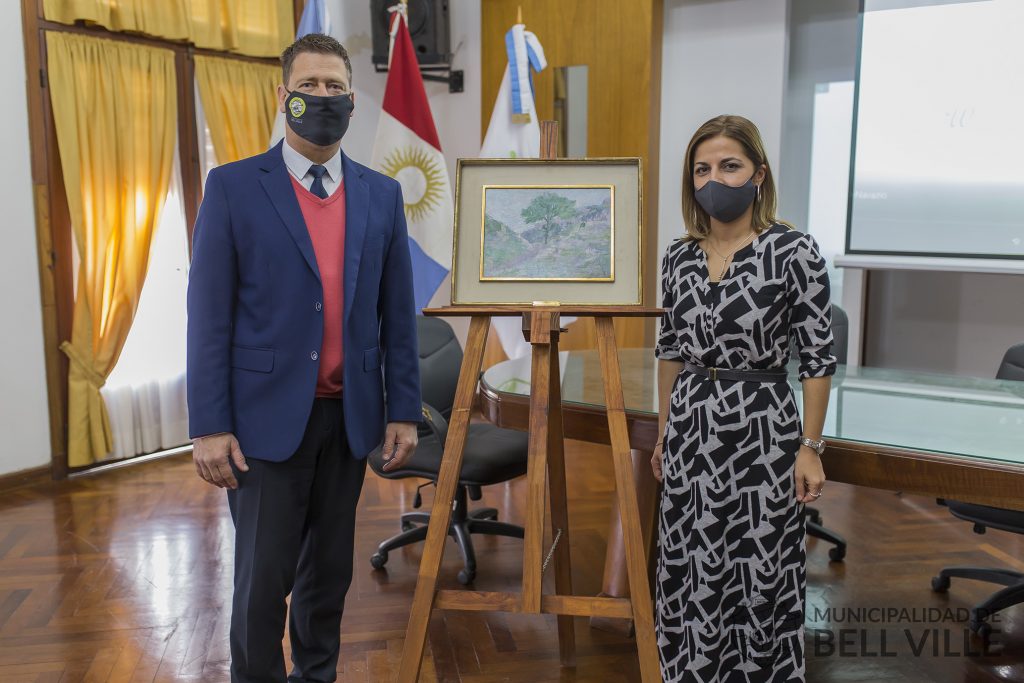 Ya se exhibe en la Municipalidad la obra “Paisaje” del pintor bellvillense Walter de Navazio.