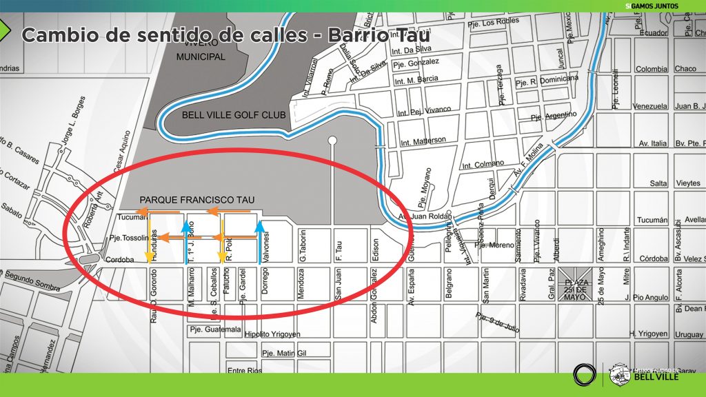 Desde hoy hay cambio de circulación de tránsito en varias calles del barrio Francisco Tau.