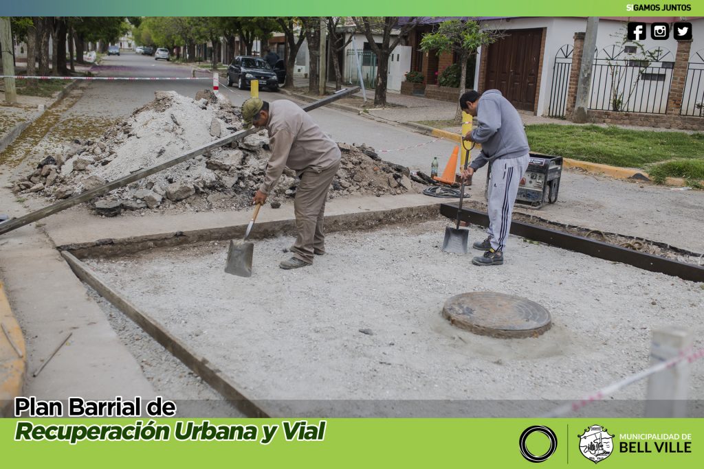Obras de bacheo con hormigón