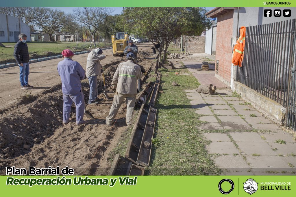 Está a punto de concluir otra cuadra más de cordón cuneta