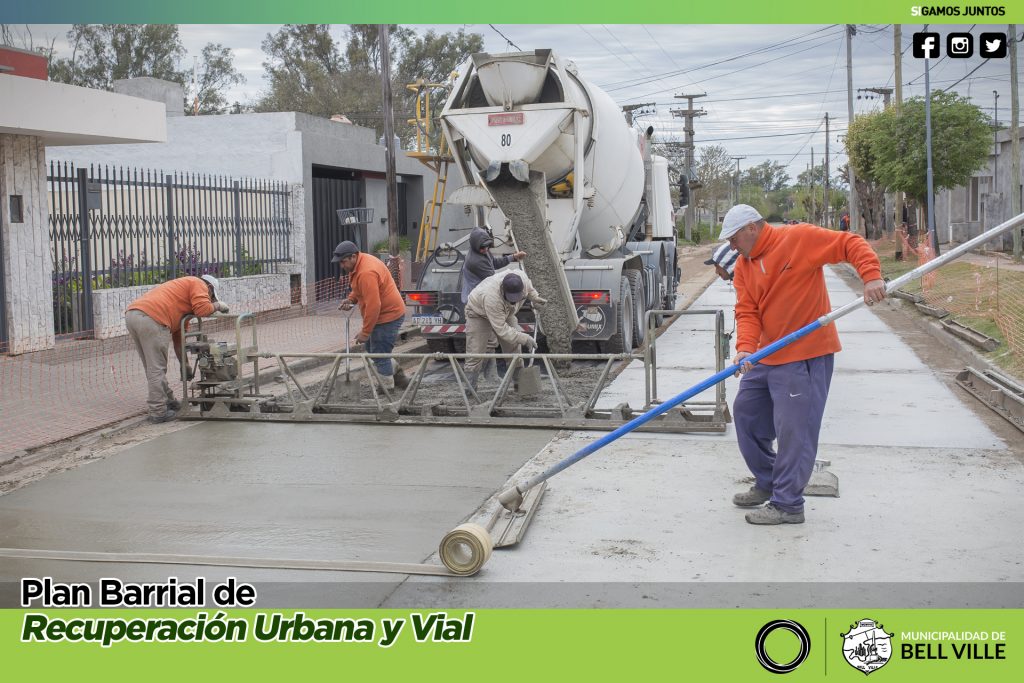 Prosigue el hormigonado de calles en reemplazo del deteriorado asfalto