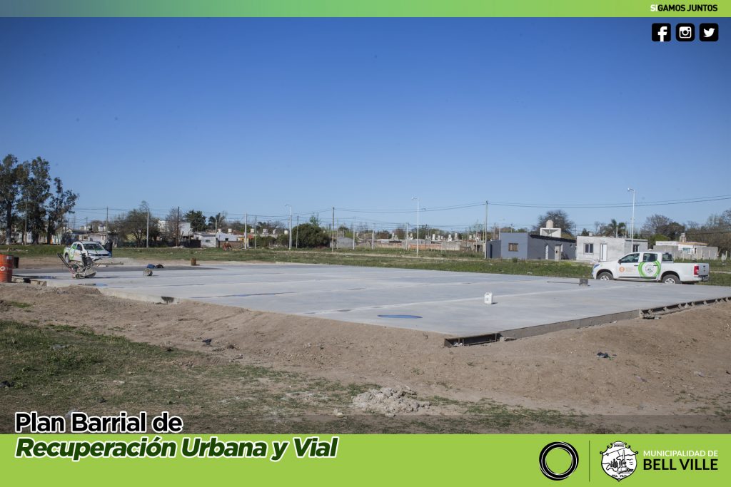 Importantes avances en la obra del playón del barrio Malvinas Argentinas