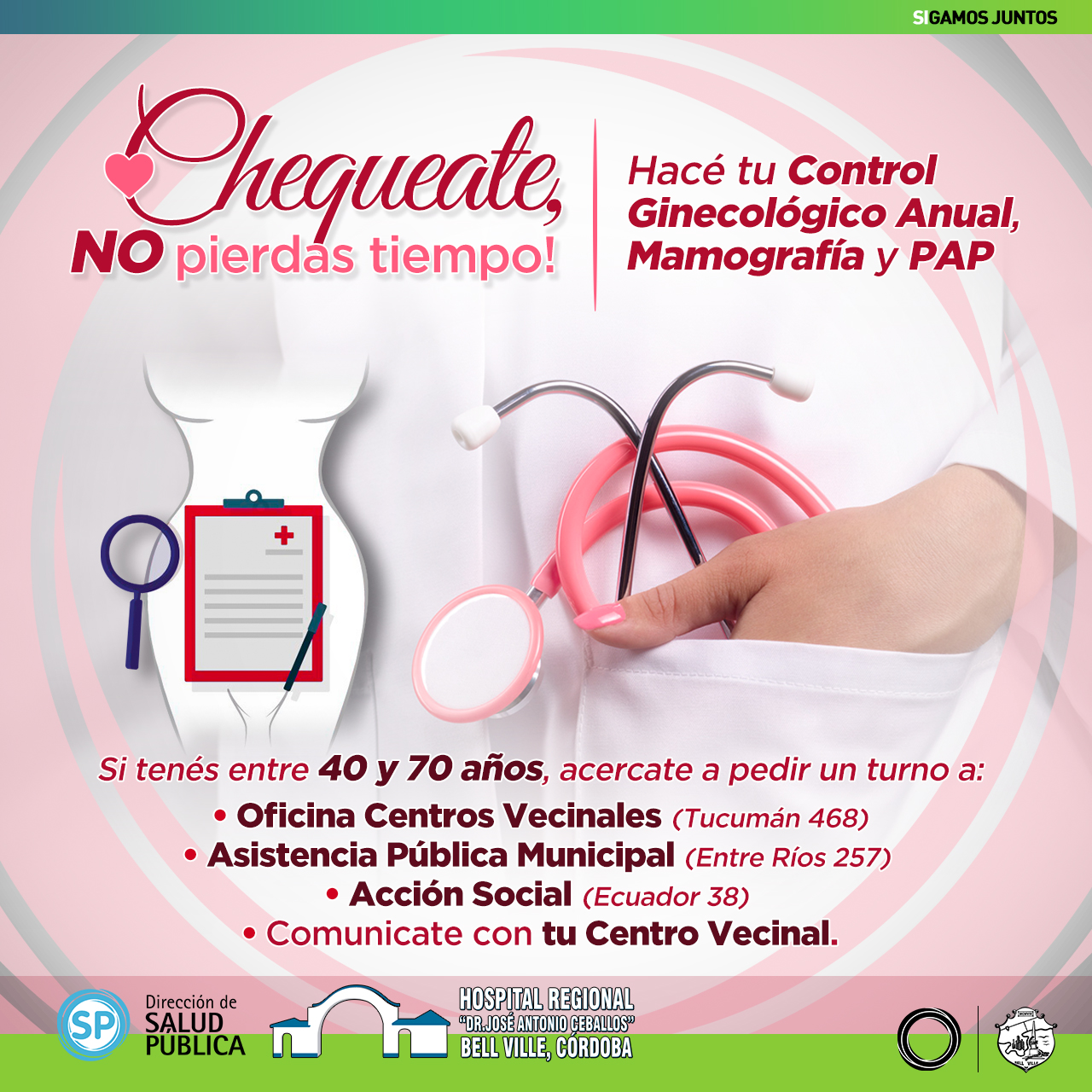 La Municipalidad se une al Hospital en la campaña de control ginecológico  anual - Municipalidad de Bell Ville