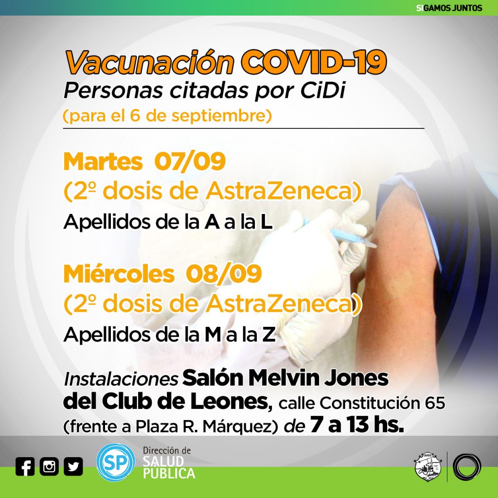 Entre mañana y el miércoles se vacuna con la segunda dosis de AstraZeneca