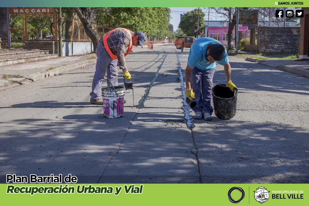 Amplían otras 31 cuadras el tomado de juntas con asfalto en calles de hormigón