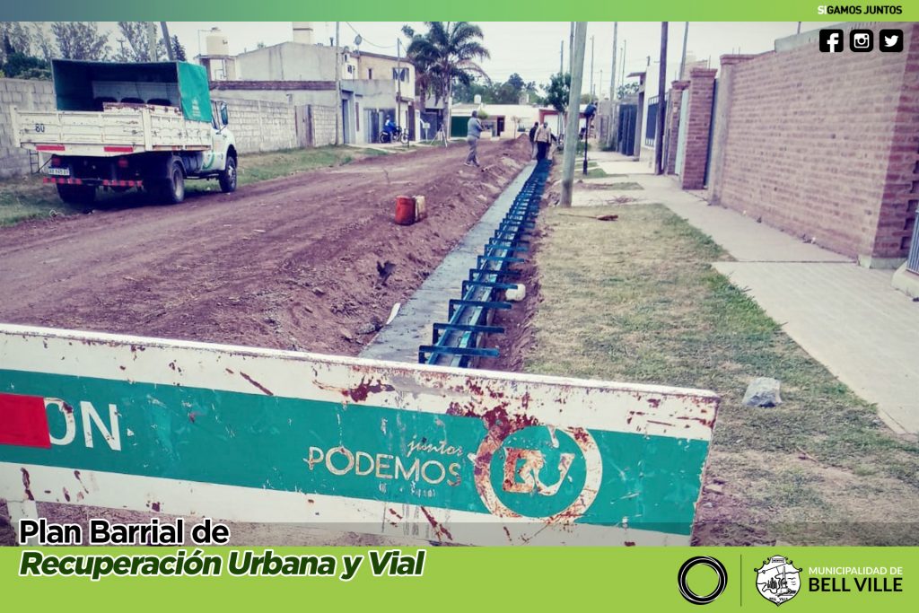 Importante avance de obra de cordón cuneta en calle República de Cuba