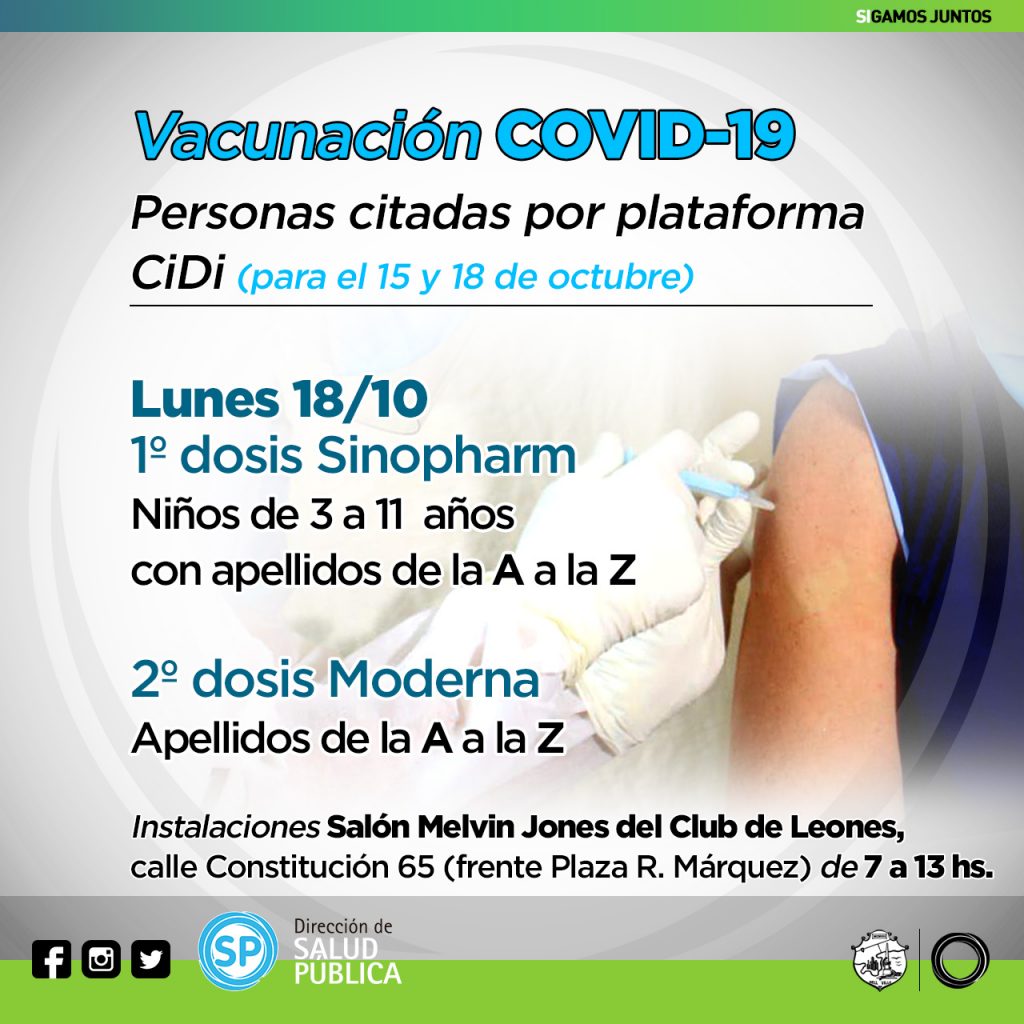 Entre lunes y martes próximos se vacunará a niños y adultos en dos grupos según la edad