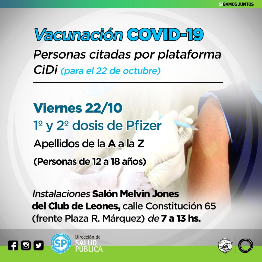 Covid 19: Los citados para el 22 serán vacunados mañana mismo