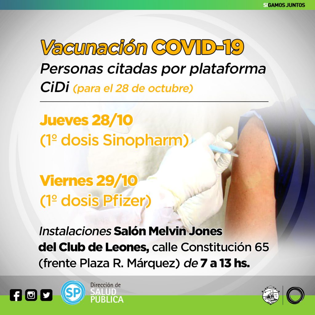 Nuevo cronograma de vacunación contra el COVID 19