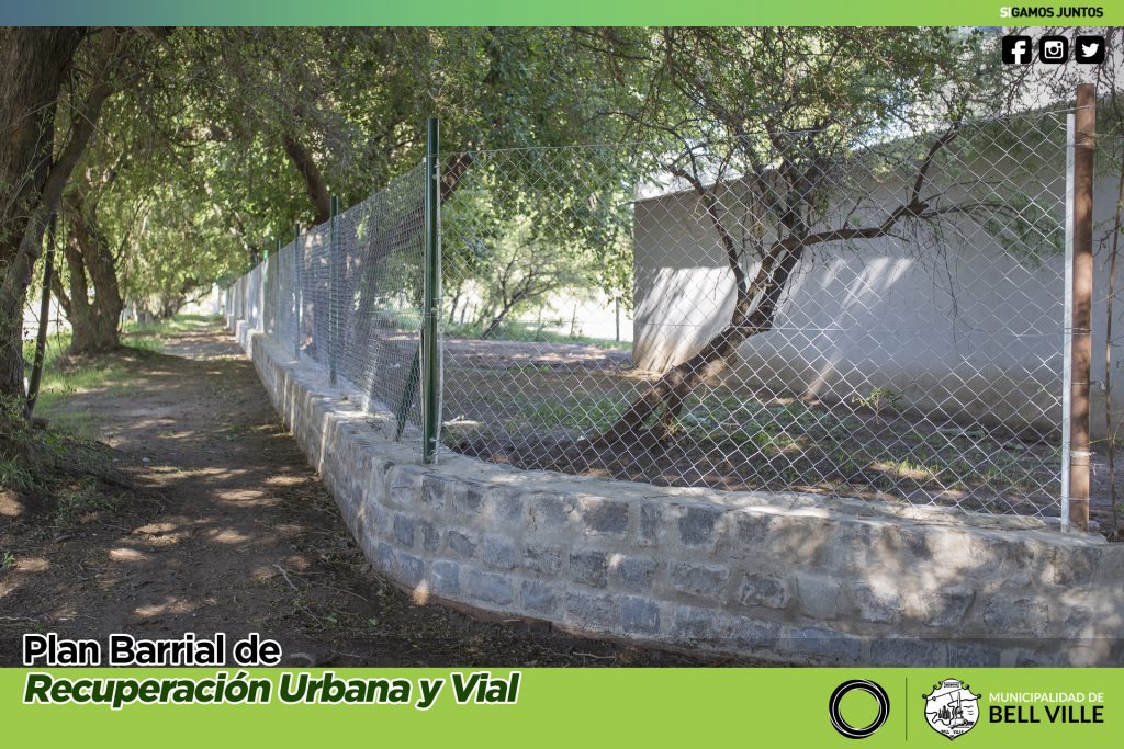 Concluyó la pirca y alambrado sobre calle Tucumán con el Parque Tau