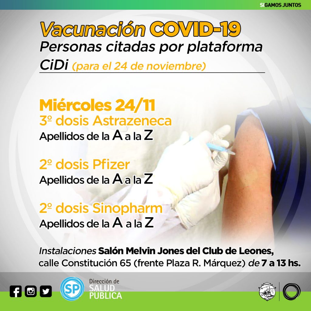 Importante: Se amplía hoy el programa de vacunación contra Covid 19