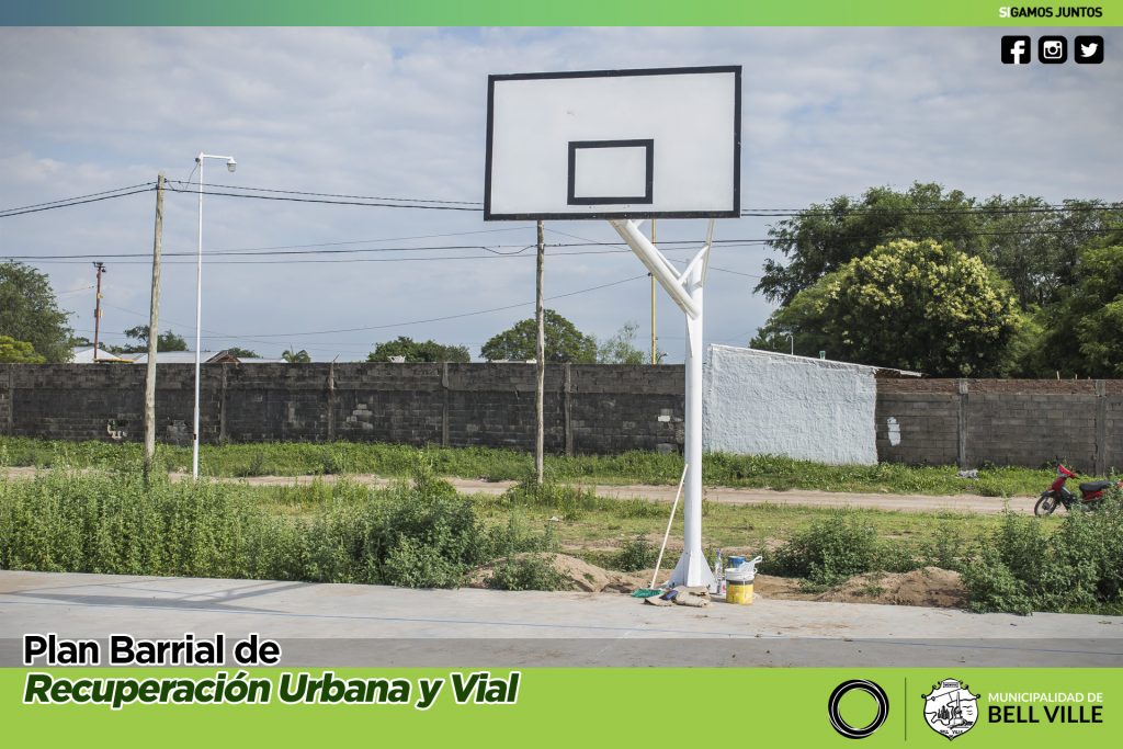 El playón deportivo de barrio Malvinas Argentinas comienza a tomar forma