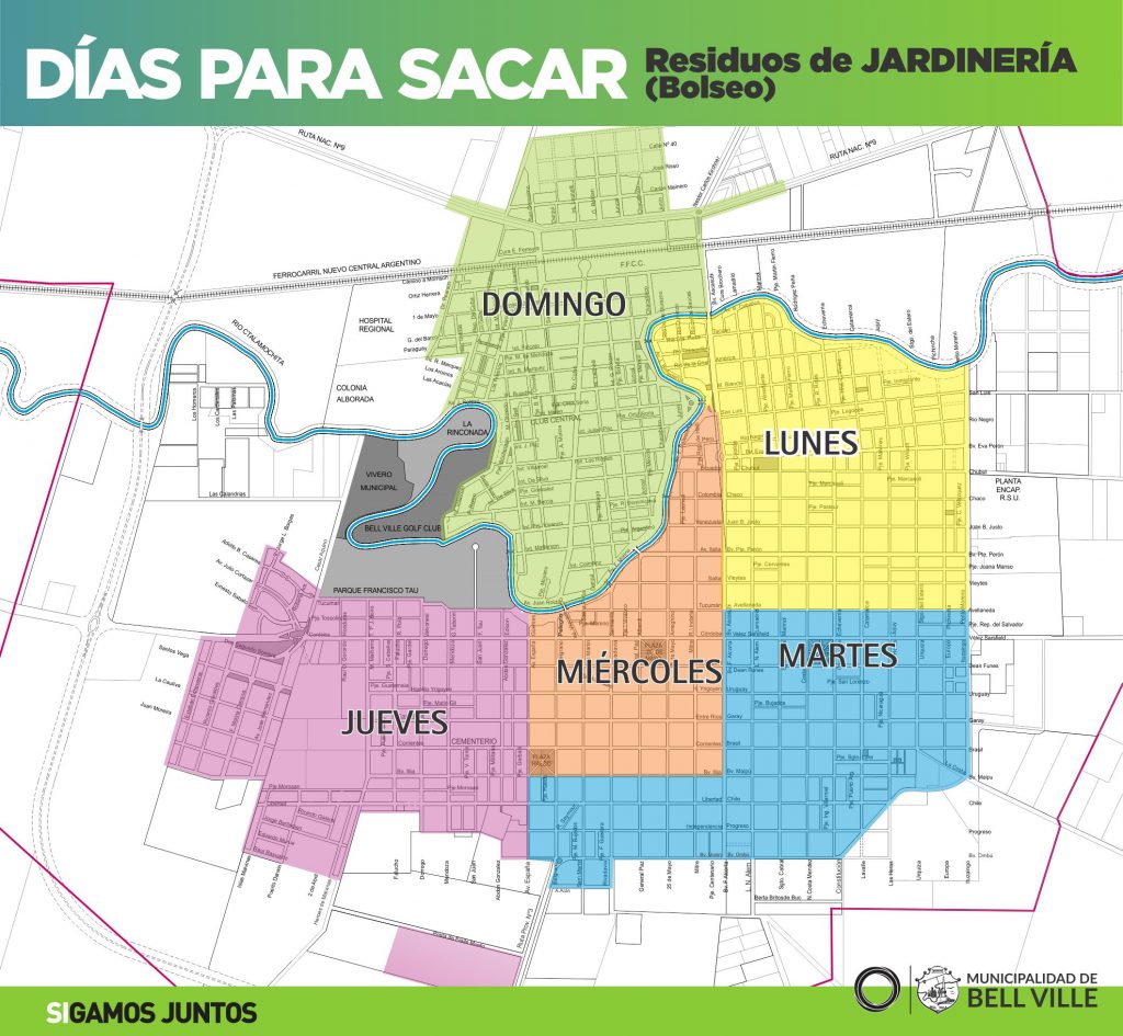 Días de recolección de residuos embolsados de jardinería