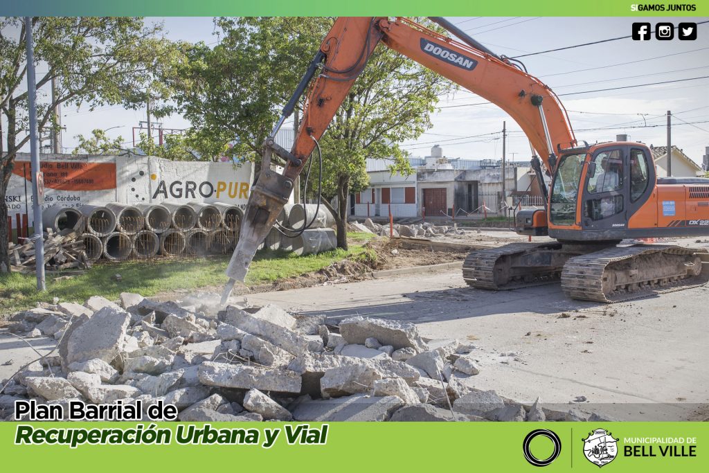 Avances importantes en la obra de desagües y rotonda de bulevar Alcorta-Maipú-Illia