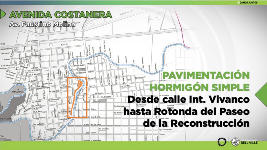El martes comienza la obra de pavimento con hormigón de la Av. Faustino Molina