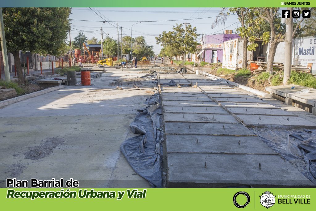 Prosigue la obra de canales y rotonda en la unión de bulevares Alcorta, Unión y Maipú