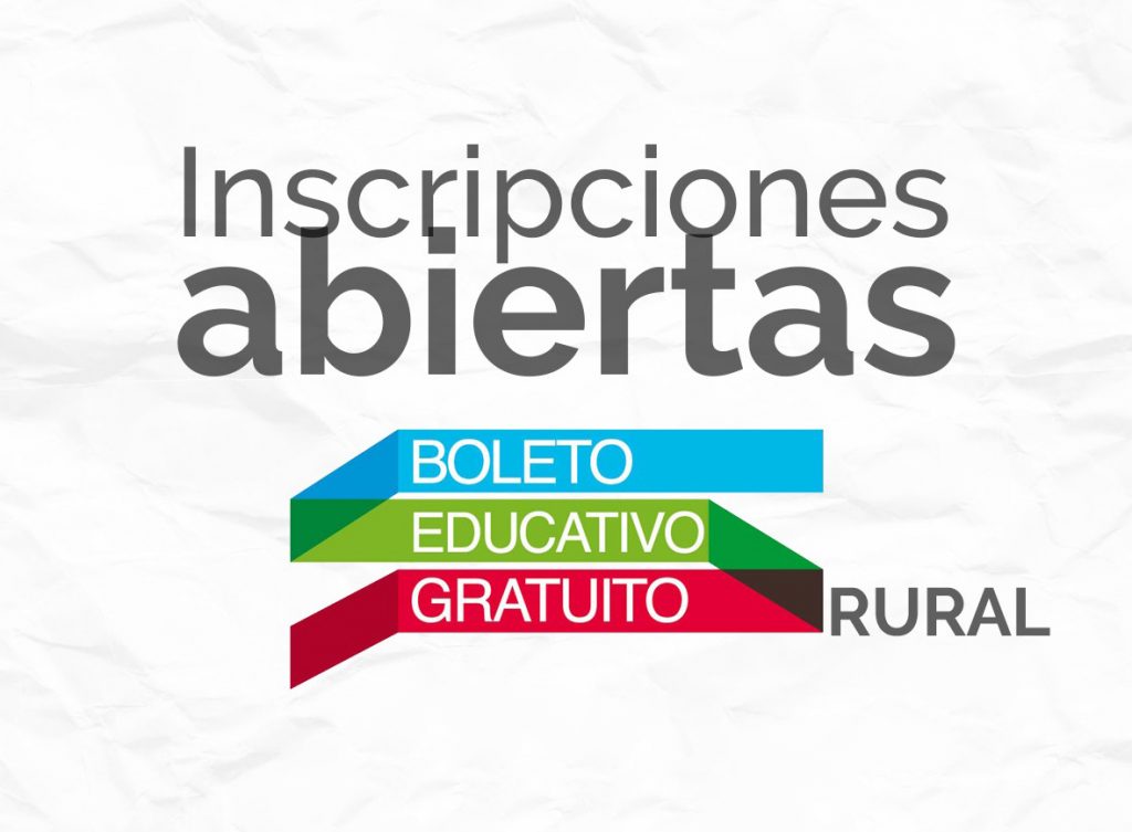 Hasta el 18 de abril se otorga el Boleto Educativo Rural