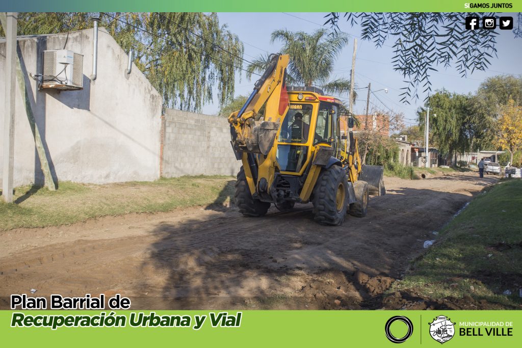 Tareas de reparación en calles de tierra