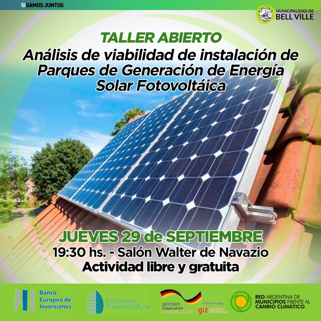 Mañana se cumplirá un taller sobre la instalación de paneles solares