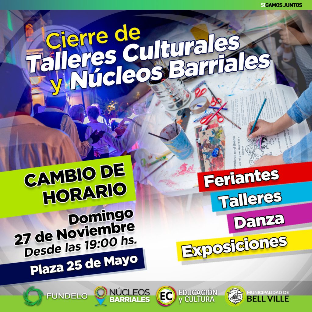 A las 19:00 del domingo los Núcleos y Talleres presentarán sus trabajos en plaza 25 de Mayo
