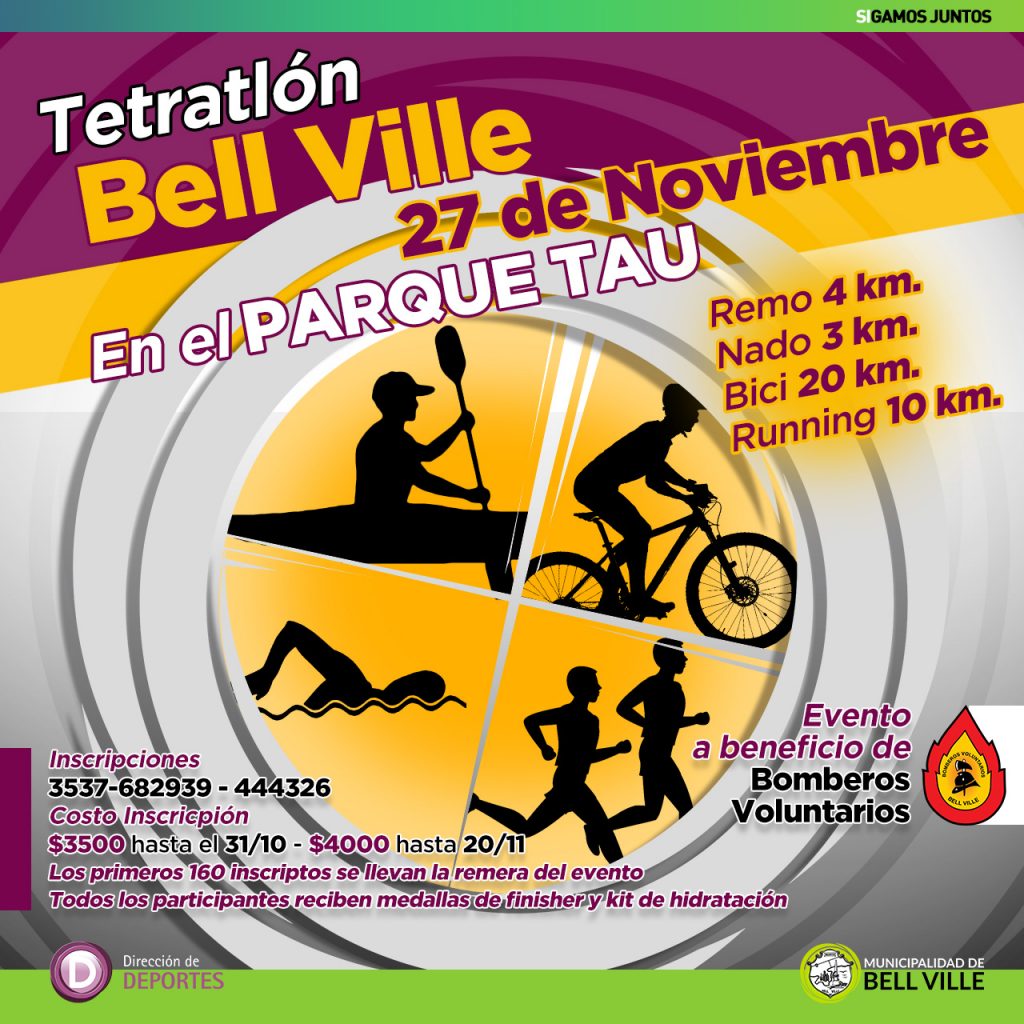 Doscientos deportistas estarán presentes el domingo en el “Tetratlón Bell Ville-2º Edición”